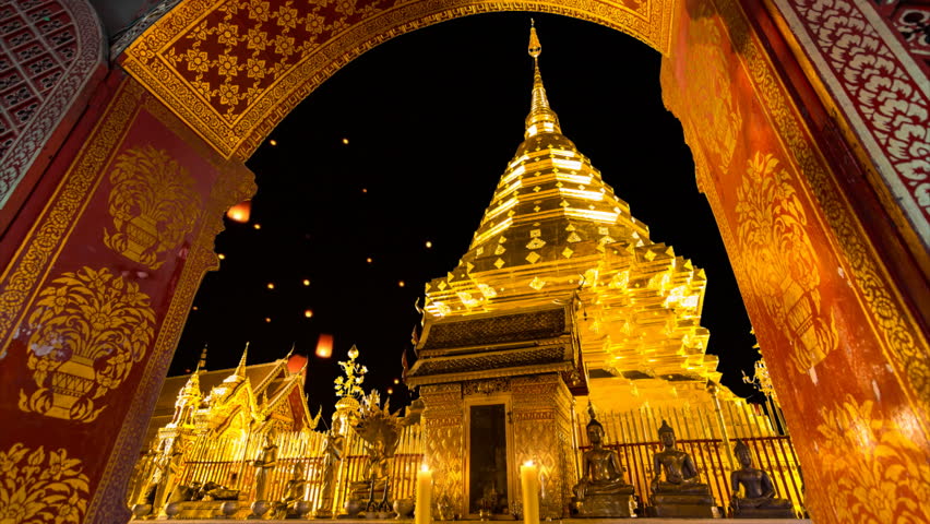 Golden Lanna temple architecture