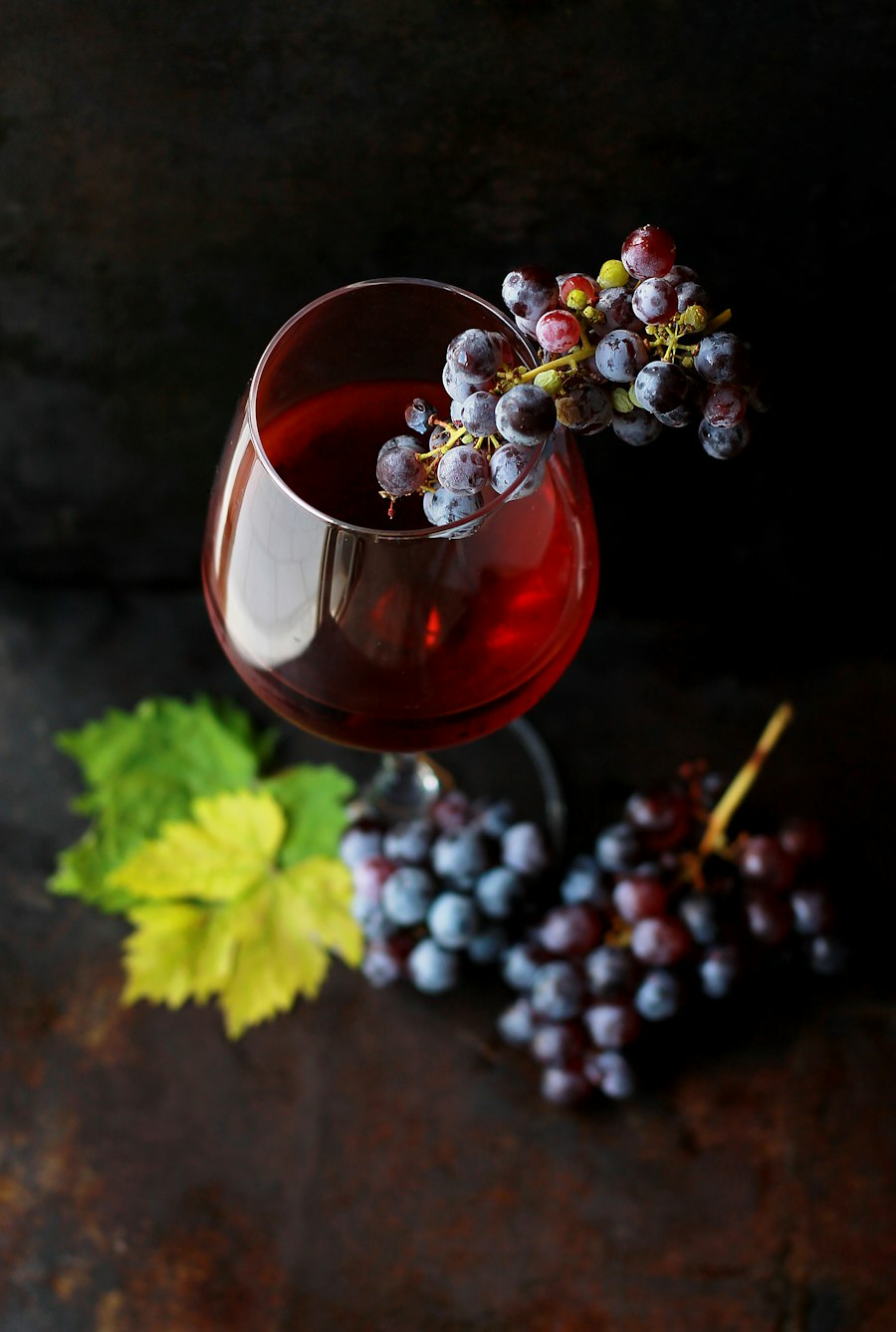Illustrative glass of red wine